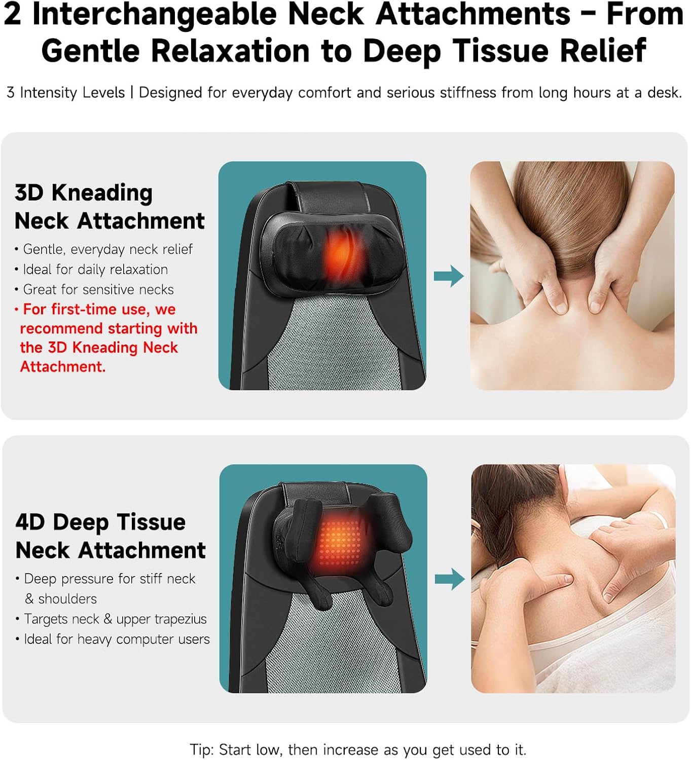 Shiatsu Pro Back Massager for Chair with Heat, Black thumbnail 4