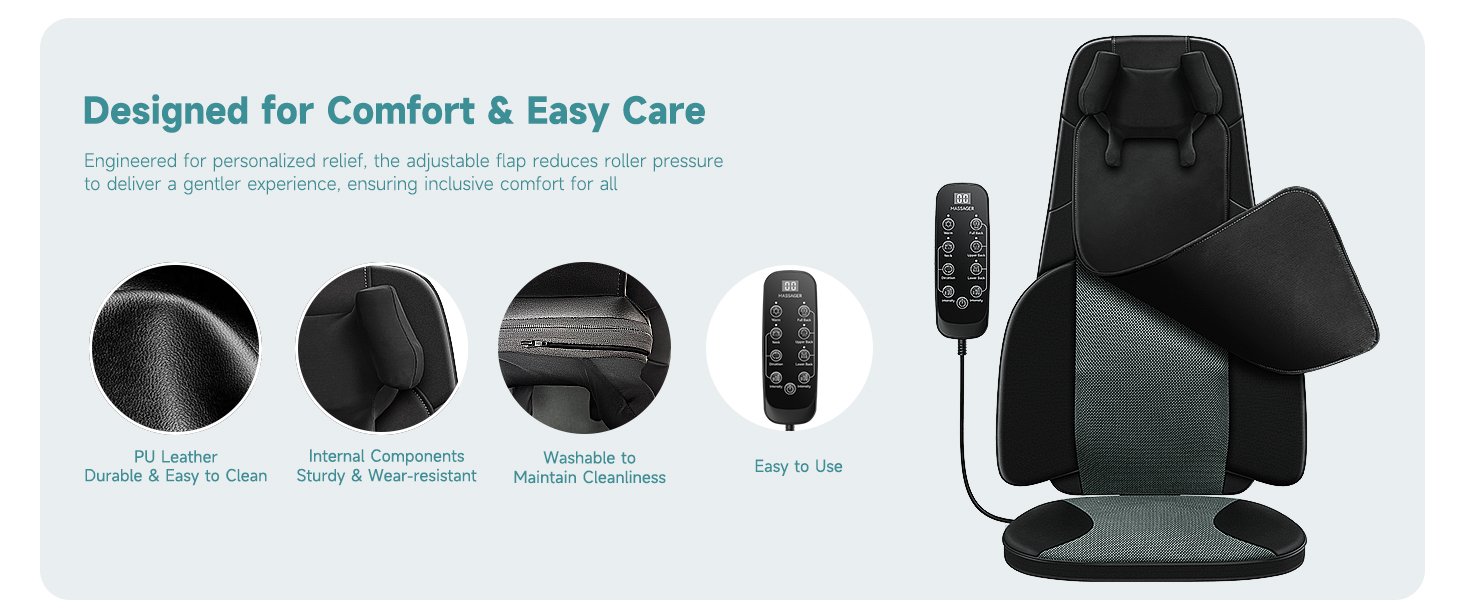 Shiatsu Pro Back Massager for Chair with Heat, Black thumbnail 15